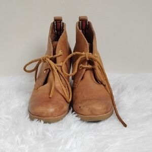Sperry Top-Sider Comfy Neutral Normcore Preppy Everyday Wedge Lace Up Booties